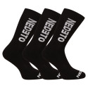 3PACK fekete hosszú Nedeto zokni (3NDTP001-brand)