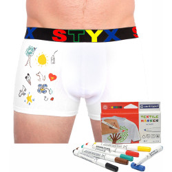 Férfi boxeralsó Styx sport gumi fehér + textil markerek (GF1061)