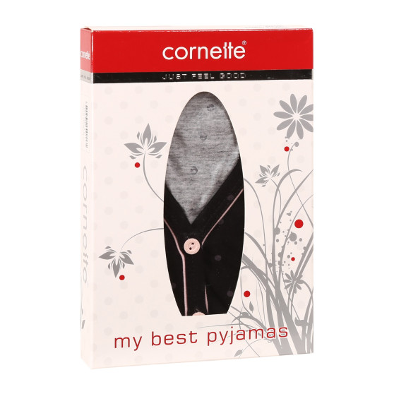 Cornette Fekete  női hálóing (485/296)