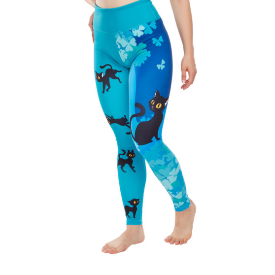 Vidám női leggings Dedoles sport Cat for Happiness macska a boldogságért (D-W-AW-LGS-C-C-1343)