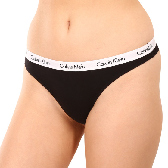 3PACK Fekete Calvin Klein női tanga (QD3587E-001)