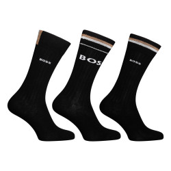 3PACK fekete hosszú Hugo Boss zokni (50491198 001)