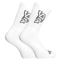 Styx Fehér hosszú zokni fekete logóval (HV1061)