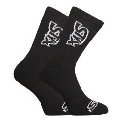 Styx Fekete hosszú zokni fehér logóval (HV960)