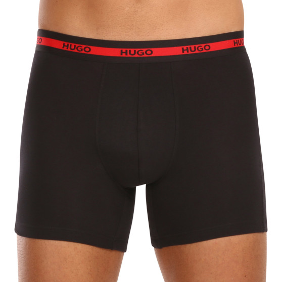 3PACK fekete HUGO férfi boxeralsó (50496713 002)