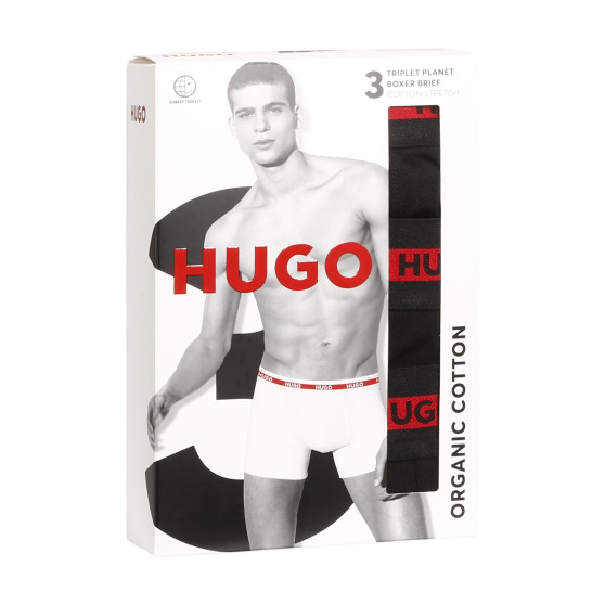 3PACK fekete HUGO férfi boxeralsó (50496713 002)