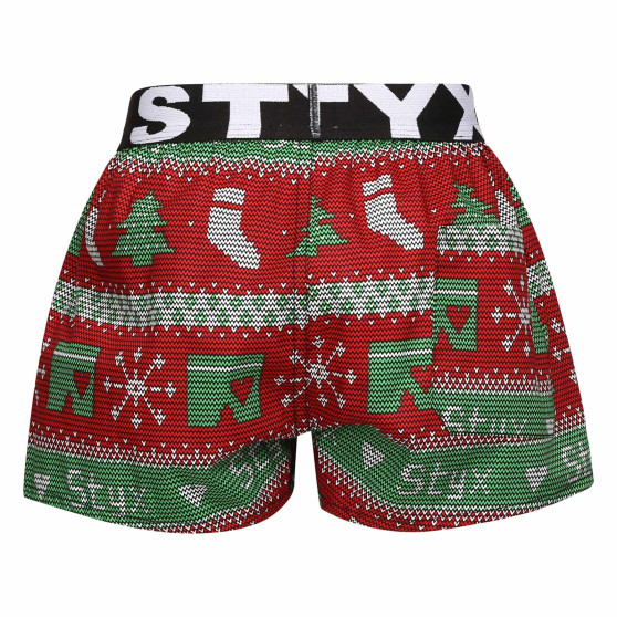 Gyerekek klasszikus boxeralsó Styx művészet sport gumi karácsonyi kötött (BJ1658)