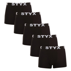 5PACK Fekete férfi boxeralsó Styx sport gumi (5G960)