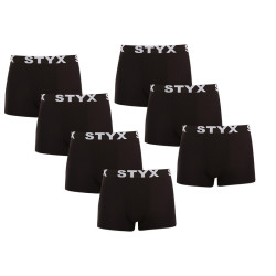 7PACK Fekete férfi boxeralsó Styx sport gumi (7G960)