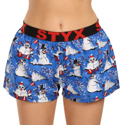 Női klasszikus boxeralsó Styx art sport gumi karácsonyi hóemberek (T1751)