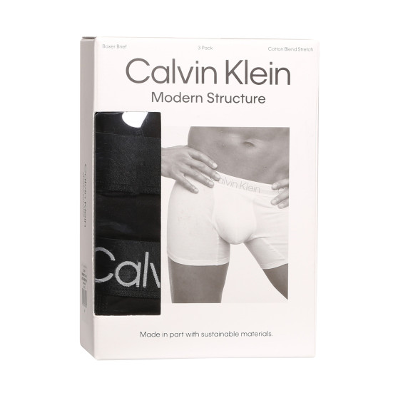 3PACK fekete Calvin Klein férfi boxeralsó (NB2971A-7VI)