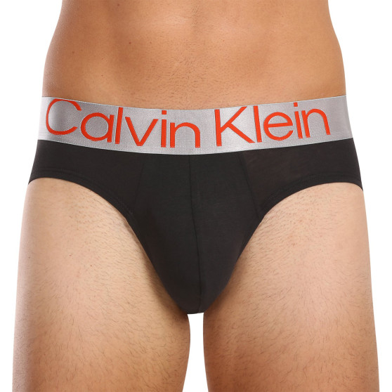 3PACK Fekete Calvin Klein férfi slip alsónadrág (NB3129A-GTB)