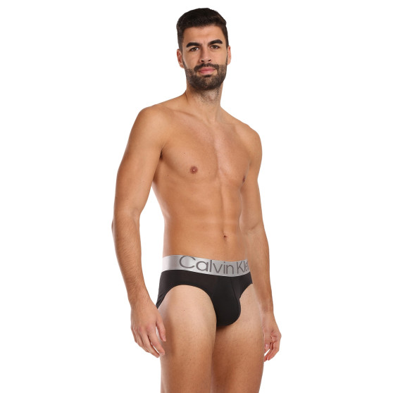 3PACK Fekete Calvin Klein férfi slip alsónadrág (NB3129A-GTB)