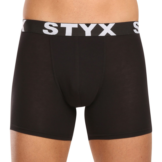 10PACK Fekete long férfi boxeralsó Styx sport gumi (10U9601)