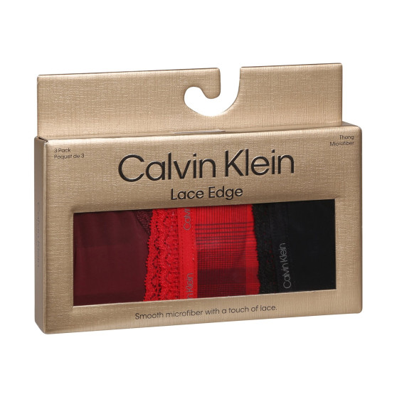 3PACK tarka Calvin Klein női tanga (QD5151E-I24)