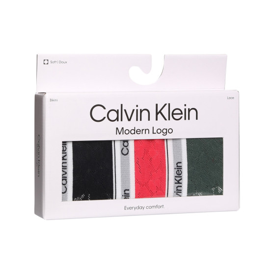 3PACK nagyméretű tarka Calvin Klein női alsók (QD5080E-GP6)