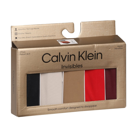 5PACK női bugyi Calvin Klein varrás nélküli többszínű női bugyi (QD5148E-HW1)