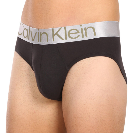 3PACK Fekete Calvin Klein férfi slip alsónadrág (NB3129A-GIW)