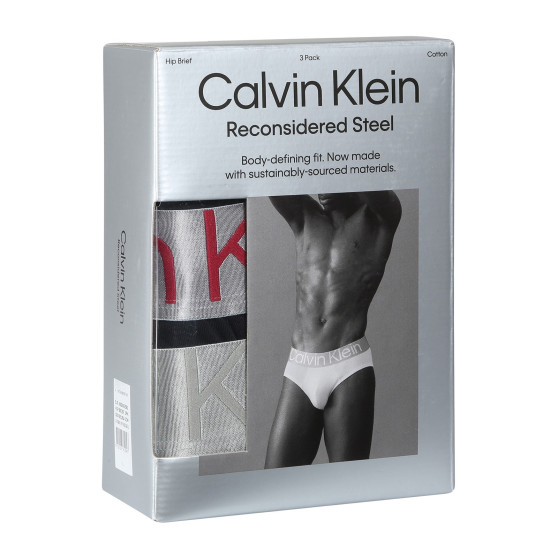 3PACK Fekete Calvin Klein férfi slip alsónadrág (NB3129A-GIW)