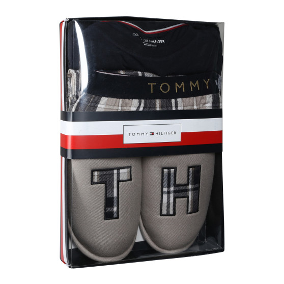 Férfi pizsama Tommy Hilfiger többszínű papuccsal, ajándékdobozban (UM0UM02989 0S1)