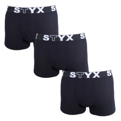3PACK férfi boxeralsó Styx sport elasztikus elasztikus oversized fekete (3R960)
