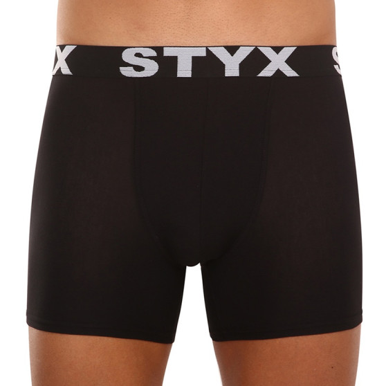5PACK Fekete long férfi boxeralsó Styx sport gumi (5U960)