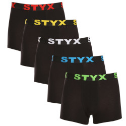 5PACK Fekete férfi boxeralsó Styx sport gumi (5G9601)