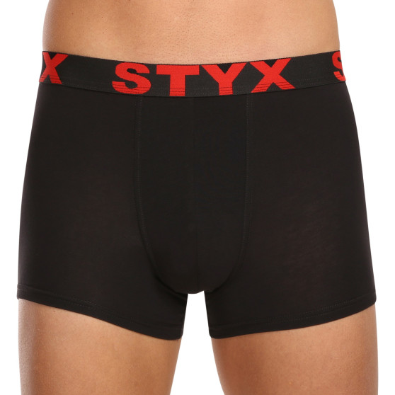 5PACK Fekete férfi boxeralsó Styx sport gumi (5G9602)