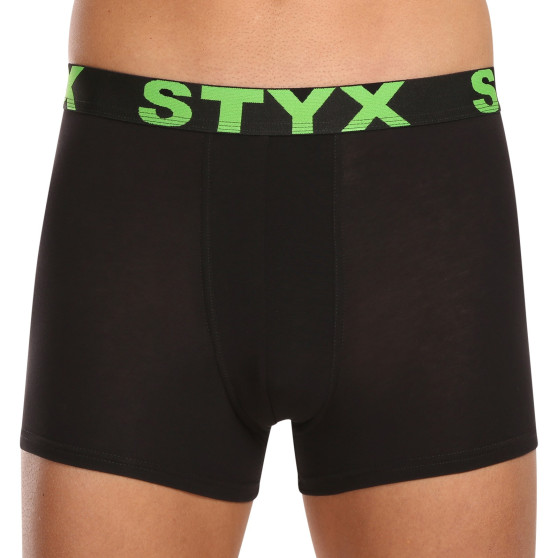 5PACK Fekete férfi boxeralsó Styx sport gumi (5G9602)