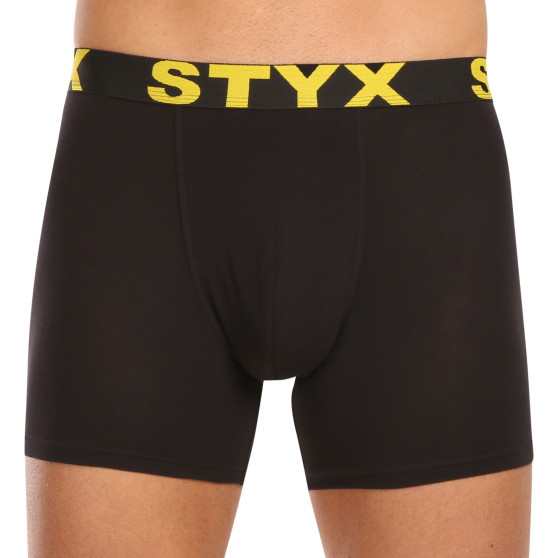 5PACK Fekete long férfi boxeralsó Styx sport gumi (5U9601)
