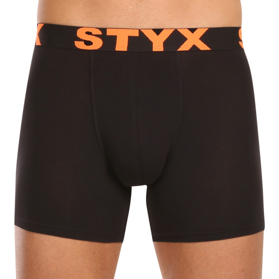 5PACK Fekete long férfi boxeralsó Styx sport gumi (5U9602)