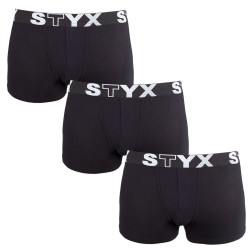 3PACK gyermek boxeralsó Styx sport elasztikus fekete (3GJ960)