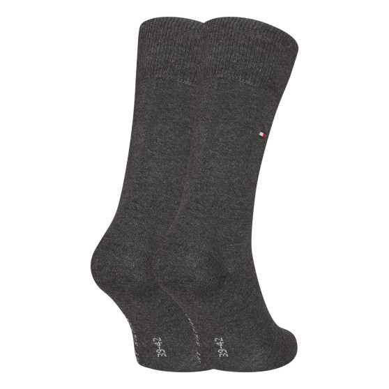 2PACK férfi zokni Tommy Hilfiger magas szürke (371111 030)