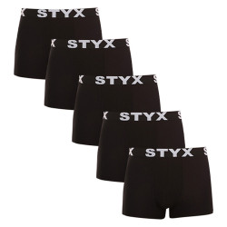 5PACK férfi boxeralsó Styx sport elasztikus elasztikus oversized fekete (5R960)