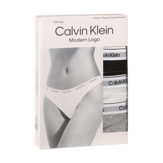 3PACK tarka Calvin Klein női tanga (QD5209E-MPI)