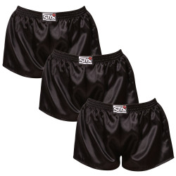 3PACK női klasszikus boxeralsó Styx classic elasztikus szatén fekete (3L0960)