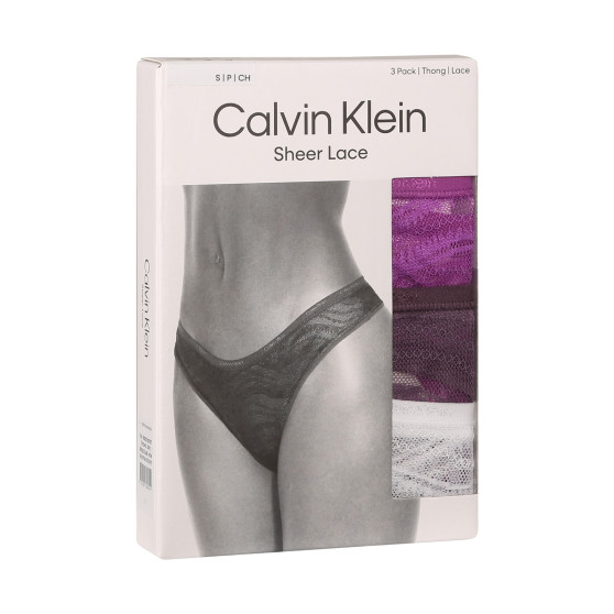3PACK tarka Calvin Klein női tanga (QD5216E-NOW)