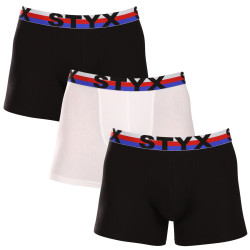 3PACK férfi boxeralsó Styx hosszú sportos elasztikus többszínű tricolor trikolor (3U19001)