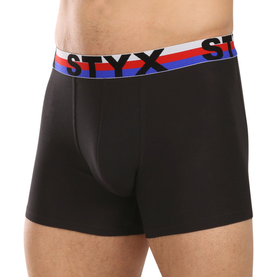 3PACK férfi boxeralsó Styx hosszú sportos elasztikus többszínű tricolor trikolor (3U19001)