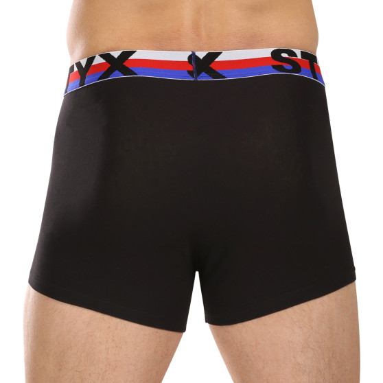 Férfi boxeralsó Styx sport elasztikus fekete tricolor (G1960)