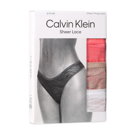 3PACK tarka Calvin Klein női tanga (QD5216E-NOX)