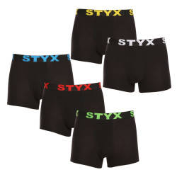 5PACK Fekete férfi boxeralsó Styx sport gumi (5G9601)