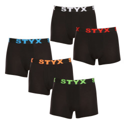 5PACK Fekete férfi boxeralsó Styx sport gumi (5G9602)