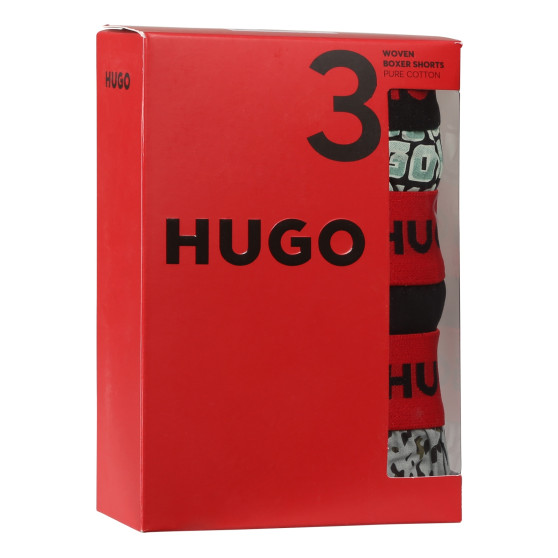 3PACK tarka HUGO férfi klasszikus boxeralsó (50518079 972)