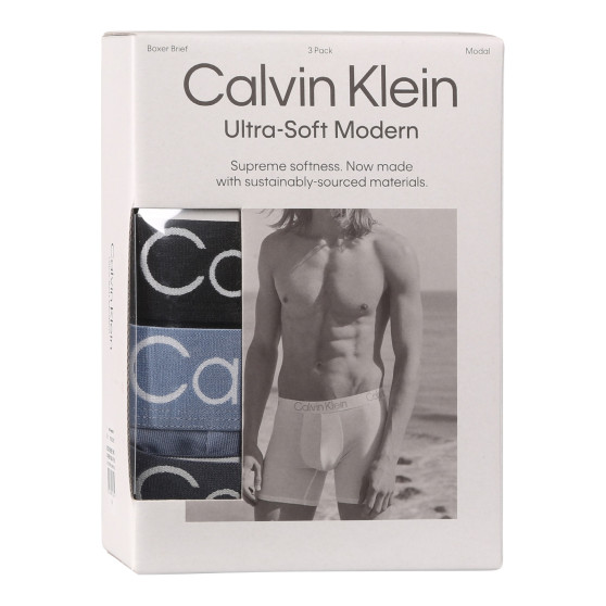 3PACK többszínű Calvin Klein férfi boxeralsó (NB3188A-PU5)