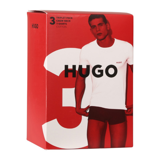 3PACK Fekete HUGO férfi póló (50480088 965)