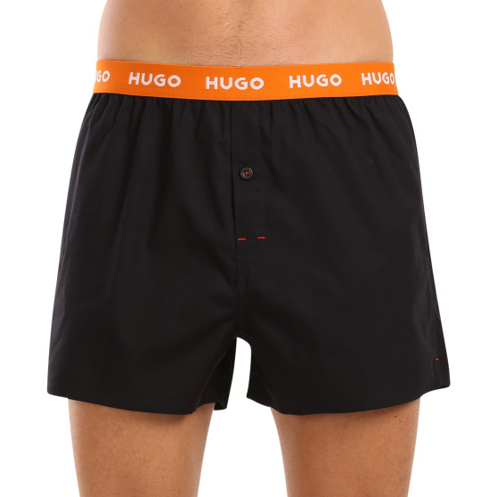 3PACK fekete HUGO férfi klasszikus boxeralsó (50518079 961)