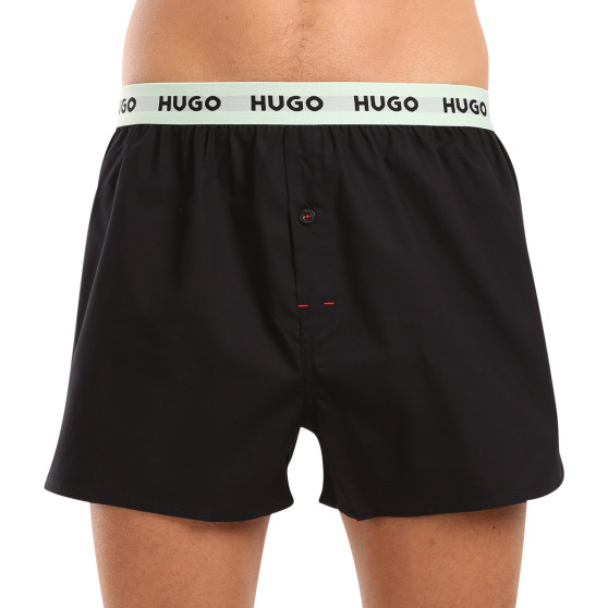 3PACK fekete HUGO férfi klasszikus boxeralsó (50518079 961)