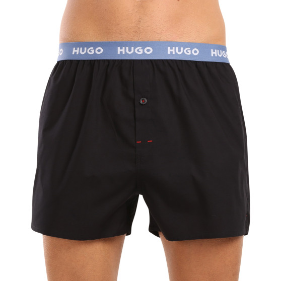 3PACK fekete HUGO férfi klasszikus boxeralsó (50518079 961)