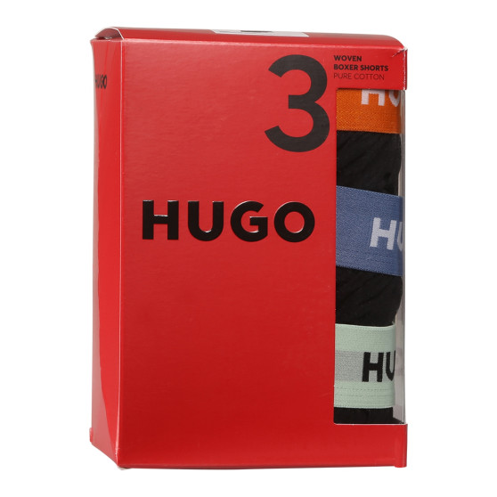 3PACK fekete HUGO férfi klasszikus boxeralsó (50518079 961)